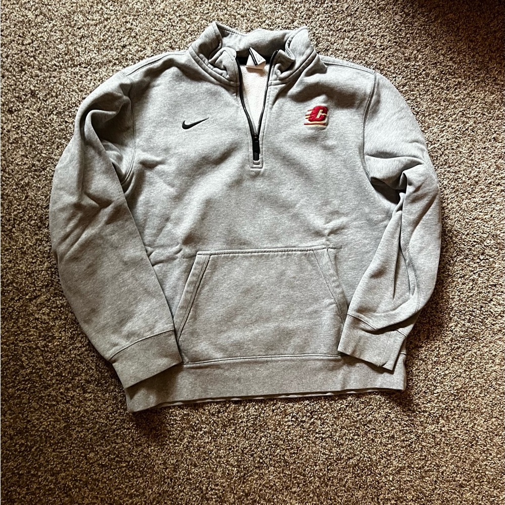 Nike Heather Gray Quarter-Zip Pullover